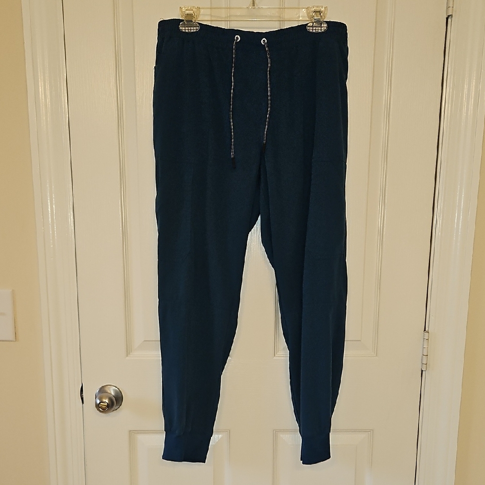 Womens Carribean Blue Koi Jogger Scrub Pants